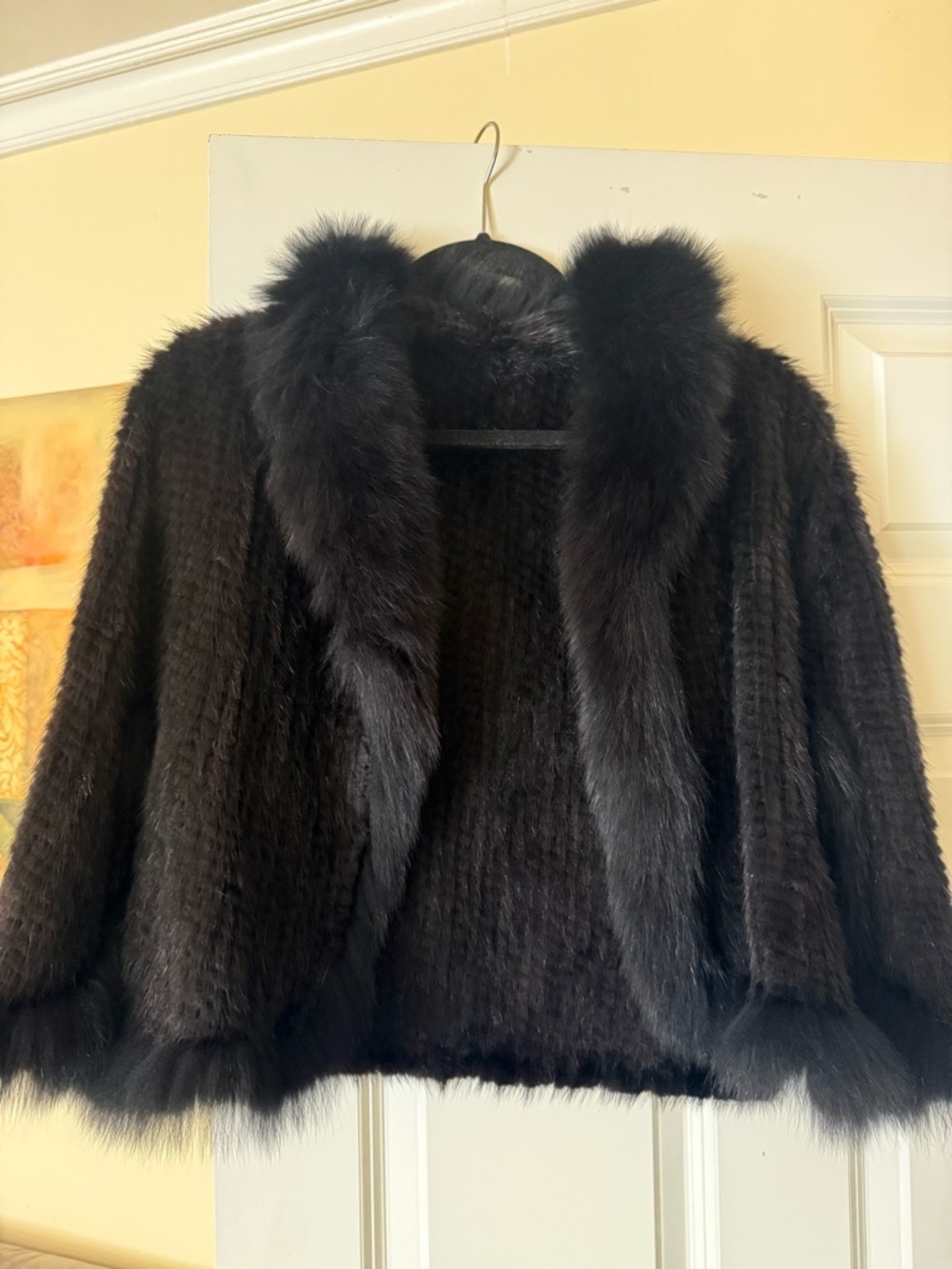 Black Faux Fur Cropped Jacket - Women's Luxe Coat